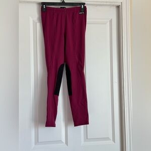 Kerrits Girls XL Extra Large Burgundy Equestrian Breeches Riding Pants